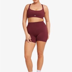 CSB Burgundy 5” Shorts and Bra Set